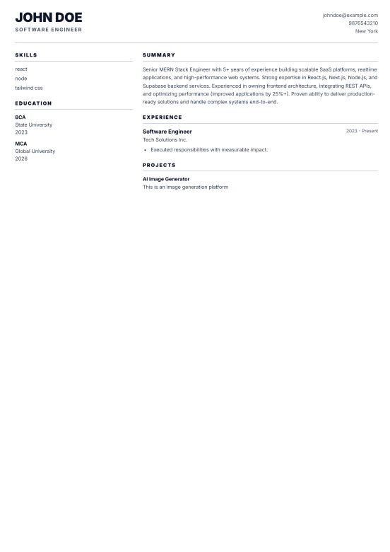 ATS Compact One-Page